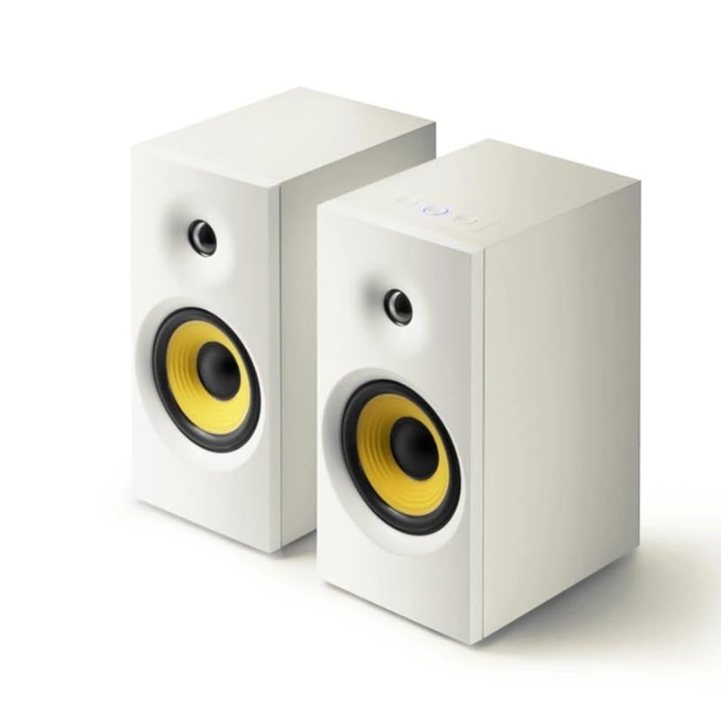 Bluetooth Bookshelf Active Speakers with Wooden Cabinet & Subwoofer