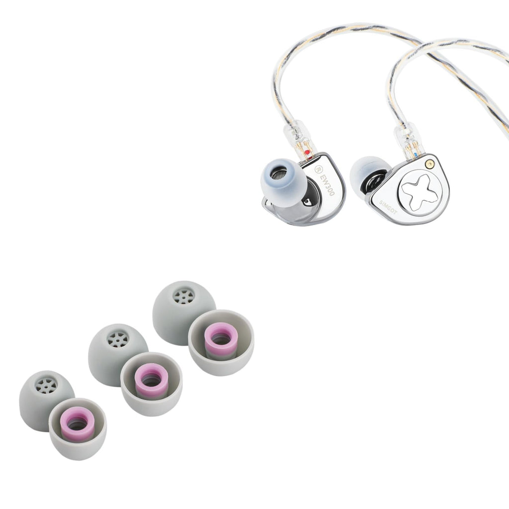 Hybrid Driver In-Ear Monitors with Silicone Ear Tips Bundle