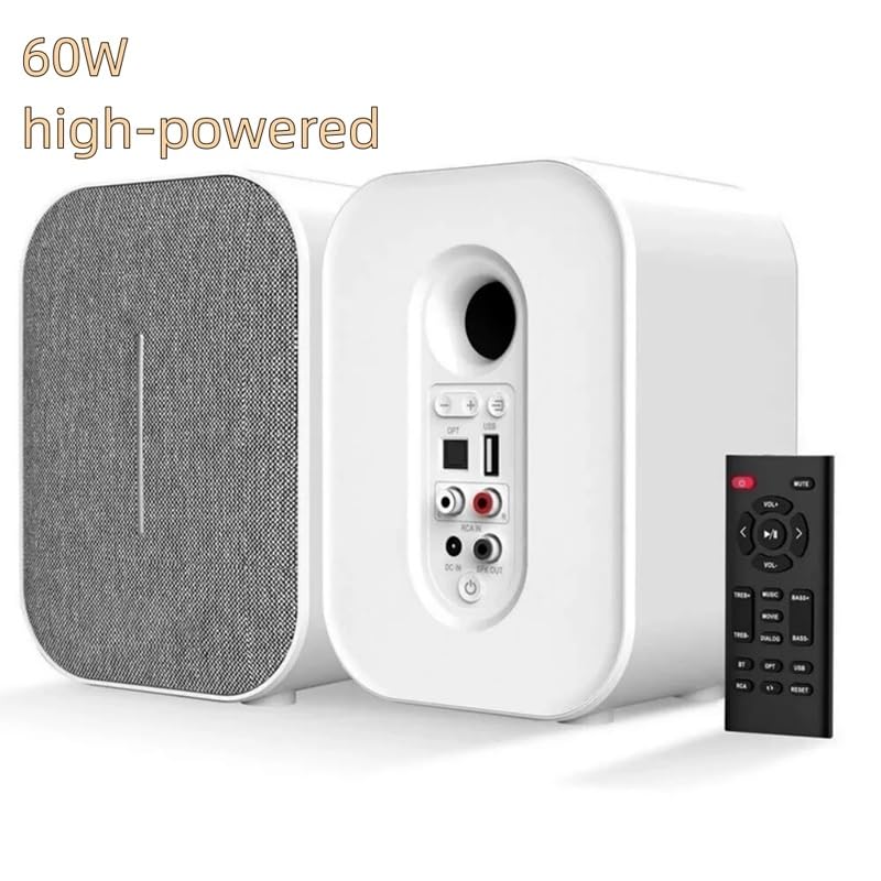 Hi-Fi Bookshelf Speakers with Bluetooth & 60W Power Output