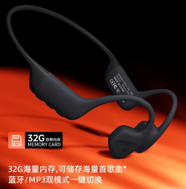 Bone Conduction Open-Ear Bluetooth Headphones with 32GB Memory