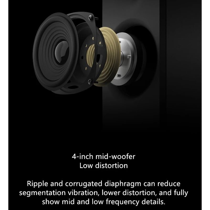 Bluetooth Bookshelf Active Speakers with Wooden Cabinet & Subwoofer