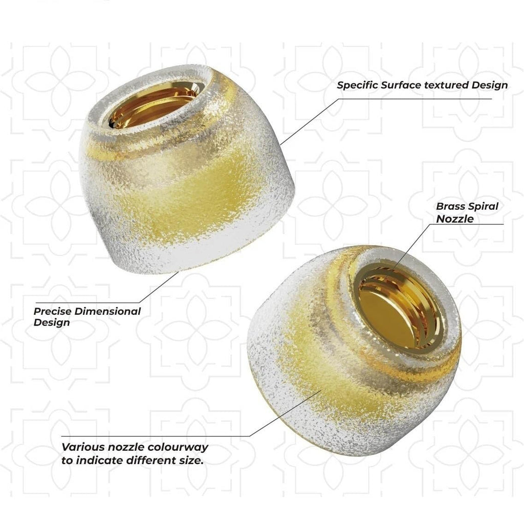 Wide Bore Silicone Ear Tips with Brass Nozzle for IEM Earbuds