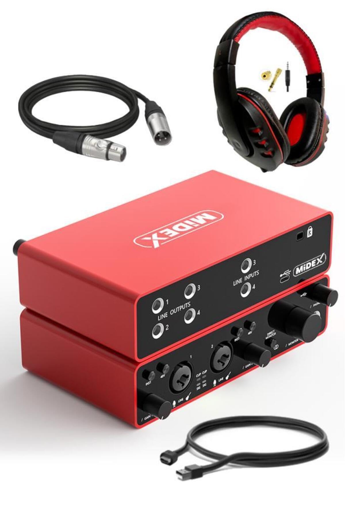 USB Audio Interface 4-In/4-Out for Professional Recording