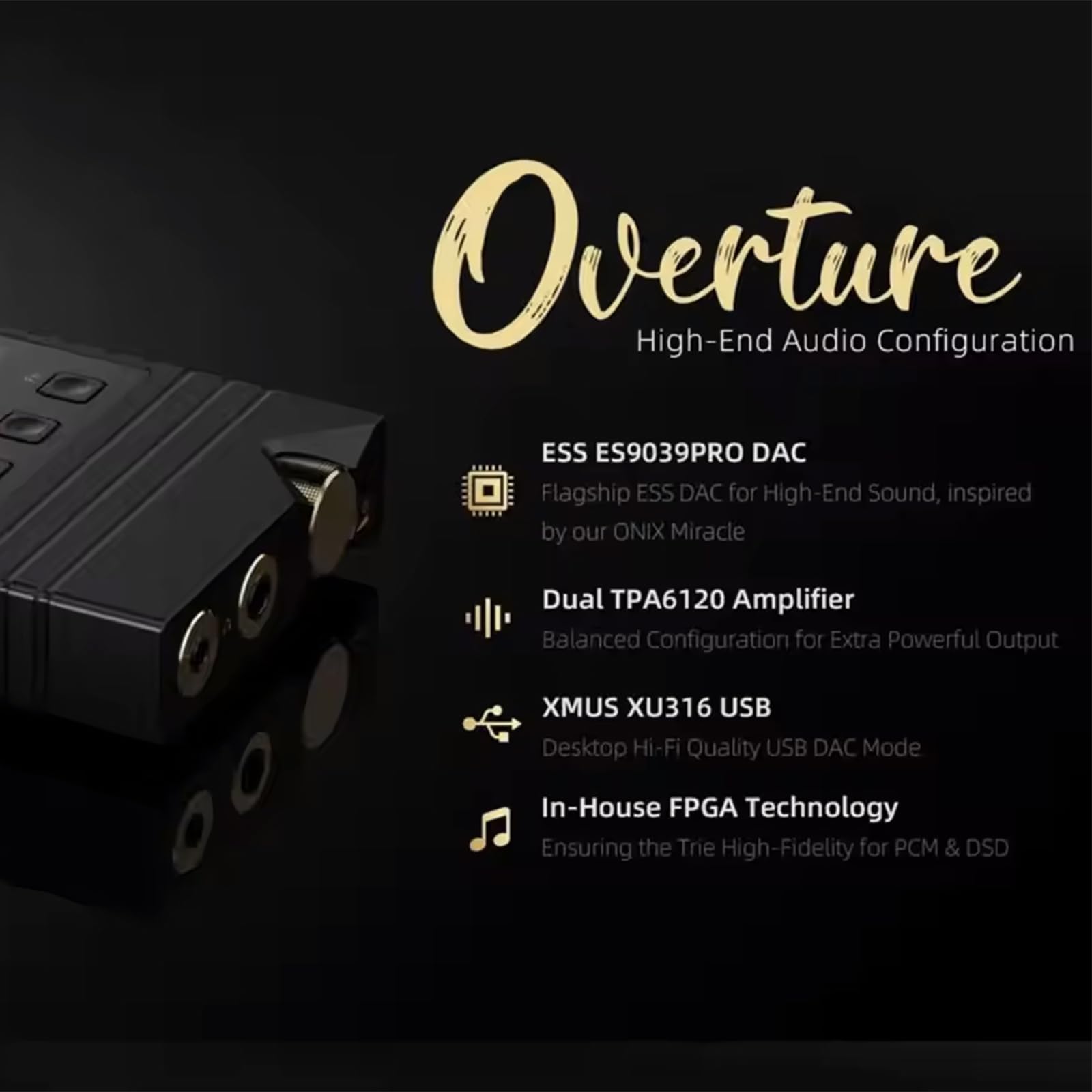 Portable Hi-Fi Music Player with ES9039Pro DAC & Dual Amplifiers