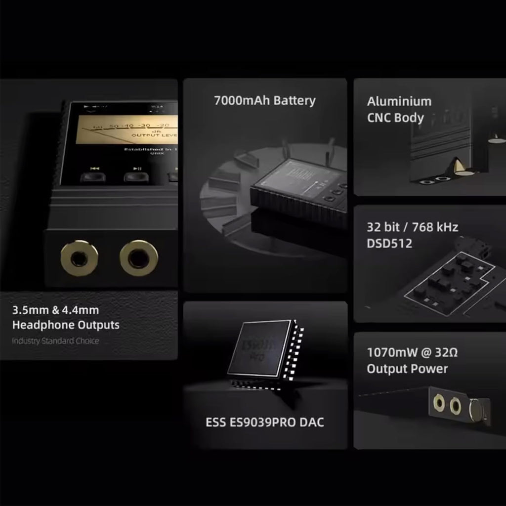 Portable Hi-Fi Music Player with ES9039Pro DAC & Dual Amplifiers