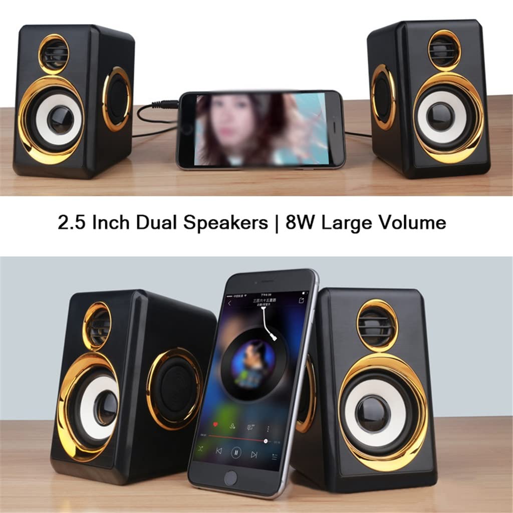 USB & AUX Computer Speakers with Bass Enhancement