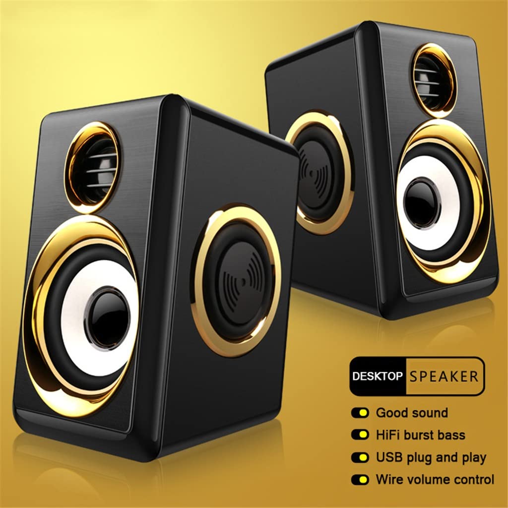 USB & AUX Computer Speakers with Bass Enhancement