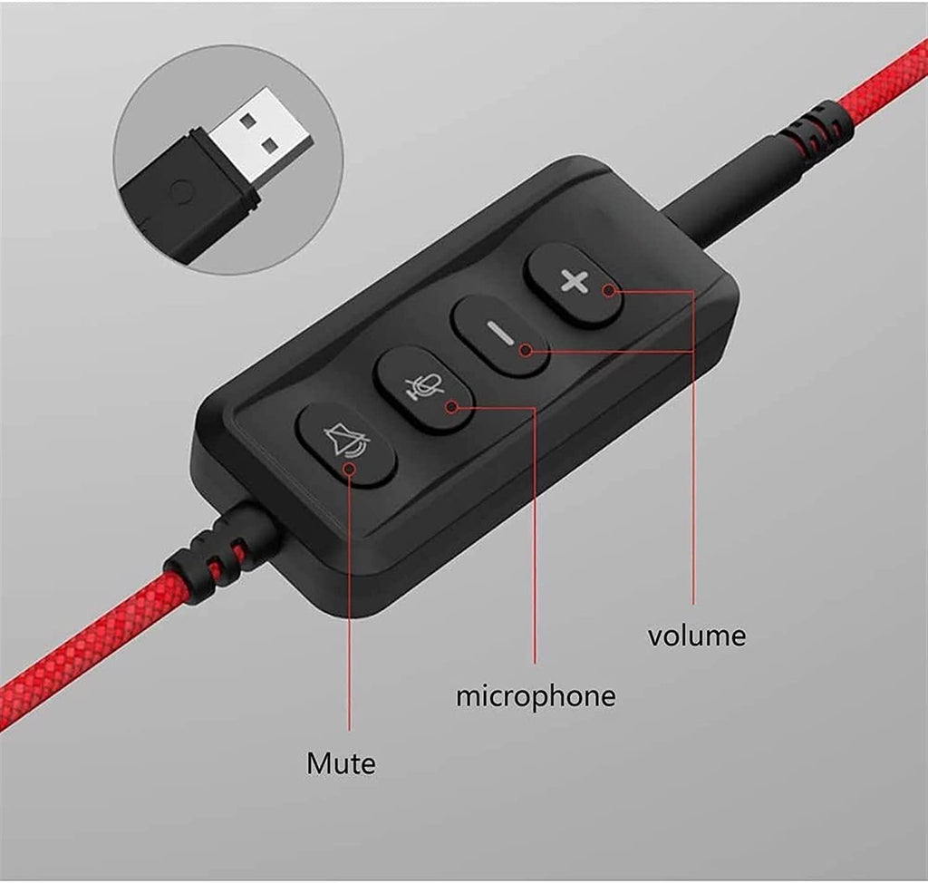 Wired Gaming Headset with Stereo Sound & Noise Isolation Mic