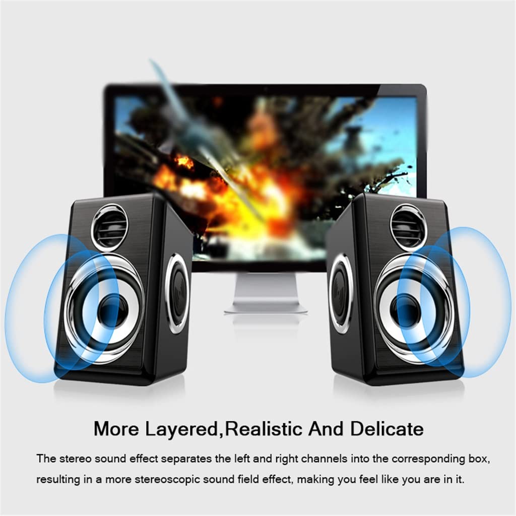 USB & AUX Computer Speakers with Bass Enhancement