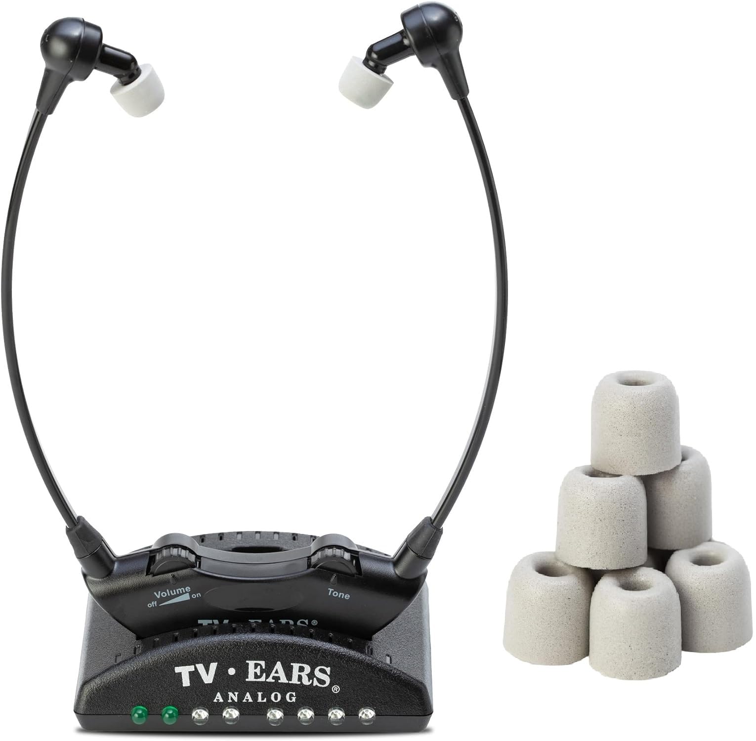 Analog Wireless TV Headset System with Earbud Tips
