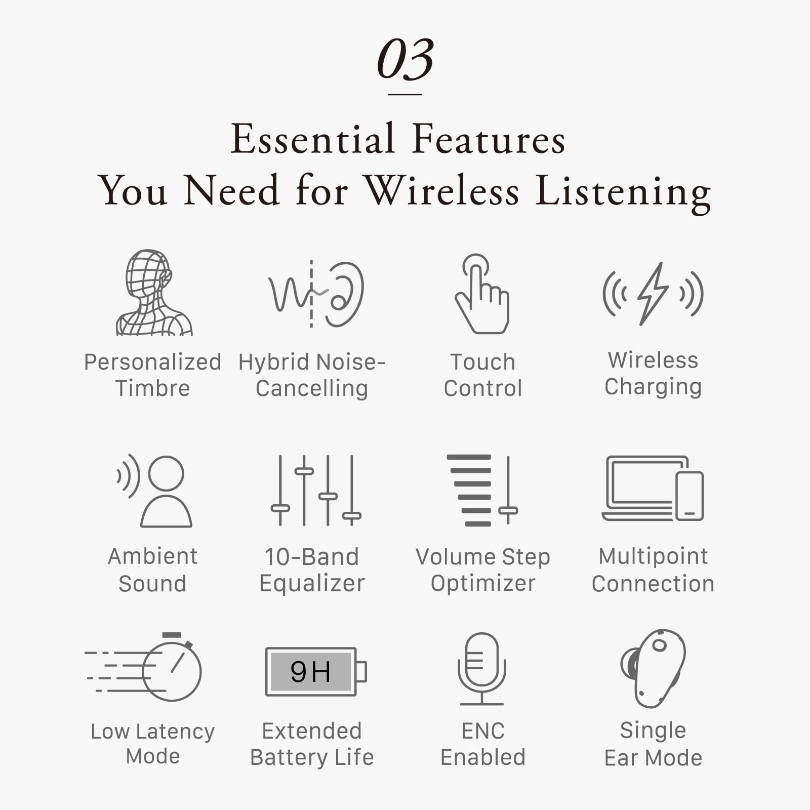 Wireless Earbuds with Personalized Sound & Natural ANC