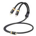 Gold-Plated RCA Y Splitter Audio Cable for Amplifiers & Subwoofers