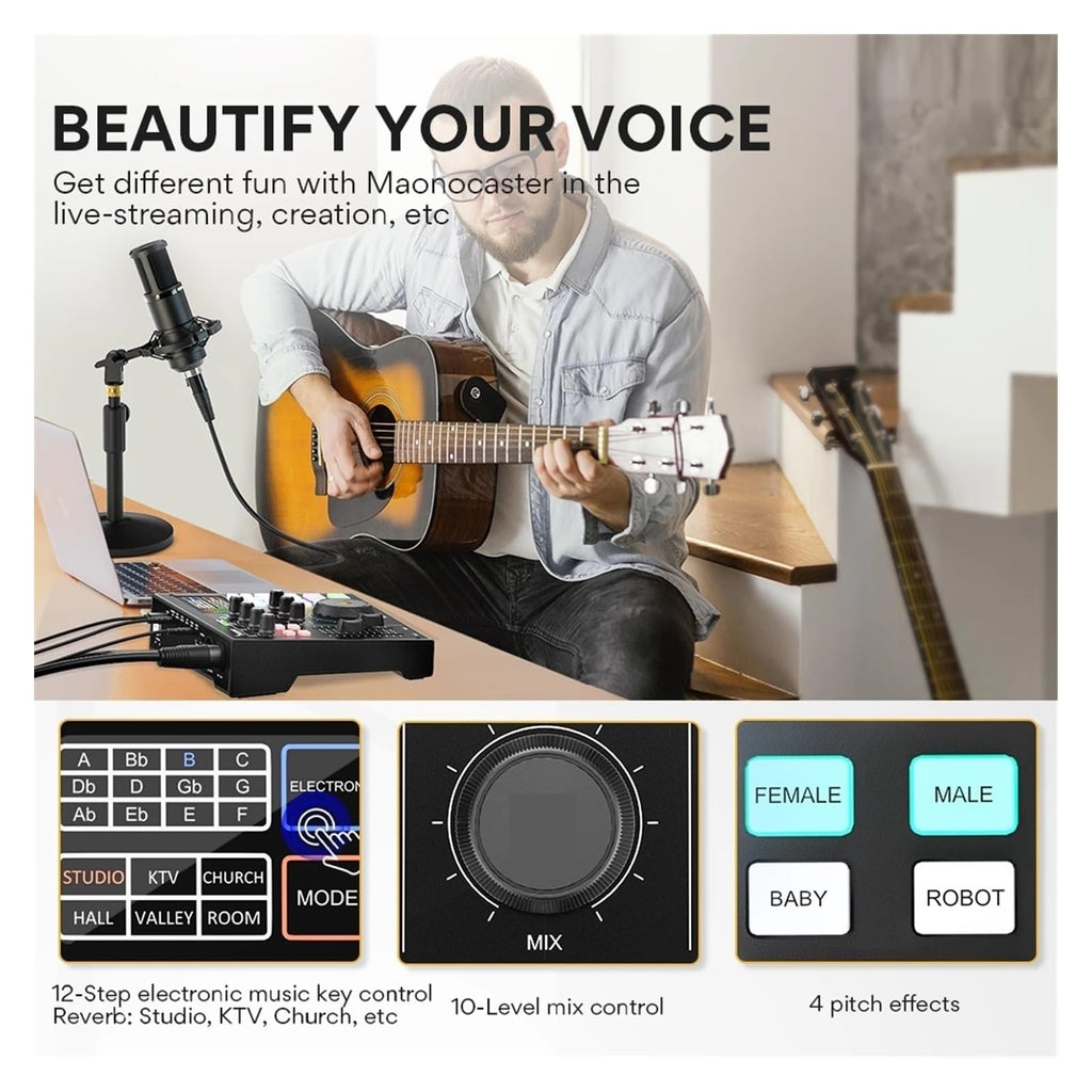 Professional Podcast Microphone & Audio Interface Kit for Recording & Streaming