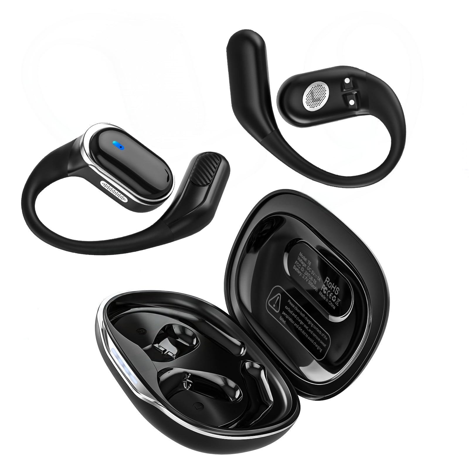 Bluetooth 5.3 Sports Earbuds with Earhooks and 55H Playtime