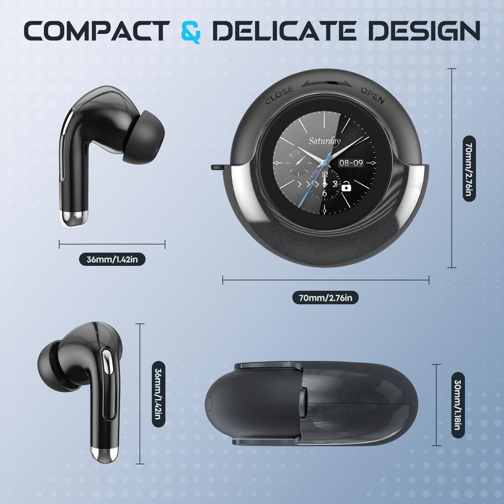 Wireless Earbuds with Smart Touch Screen & Noise Cancellation