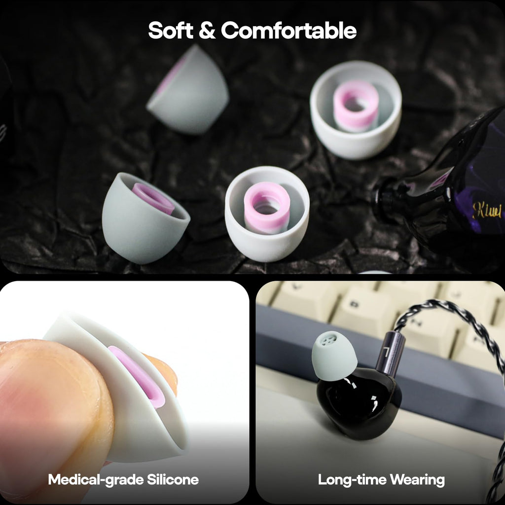 Hybrid Driver In-Ear Monitors with Silicone Ear Tips Bundle