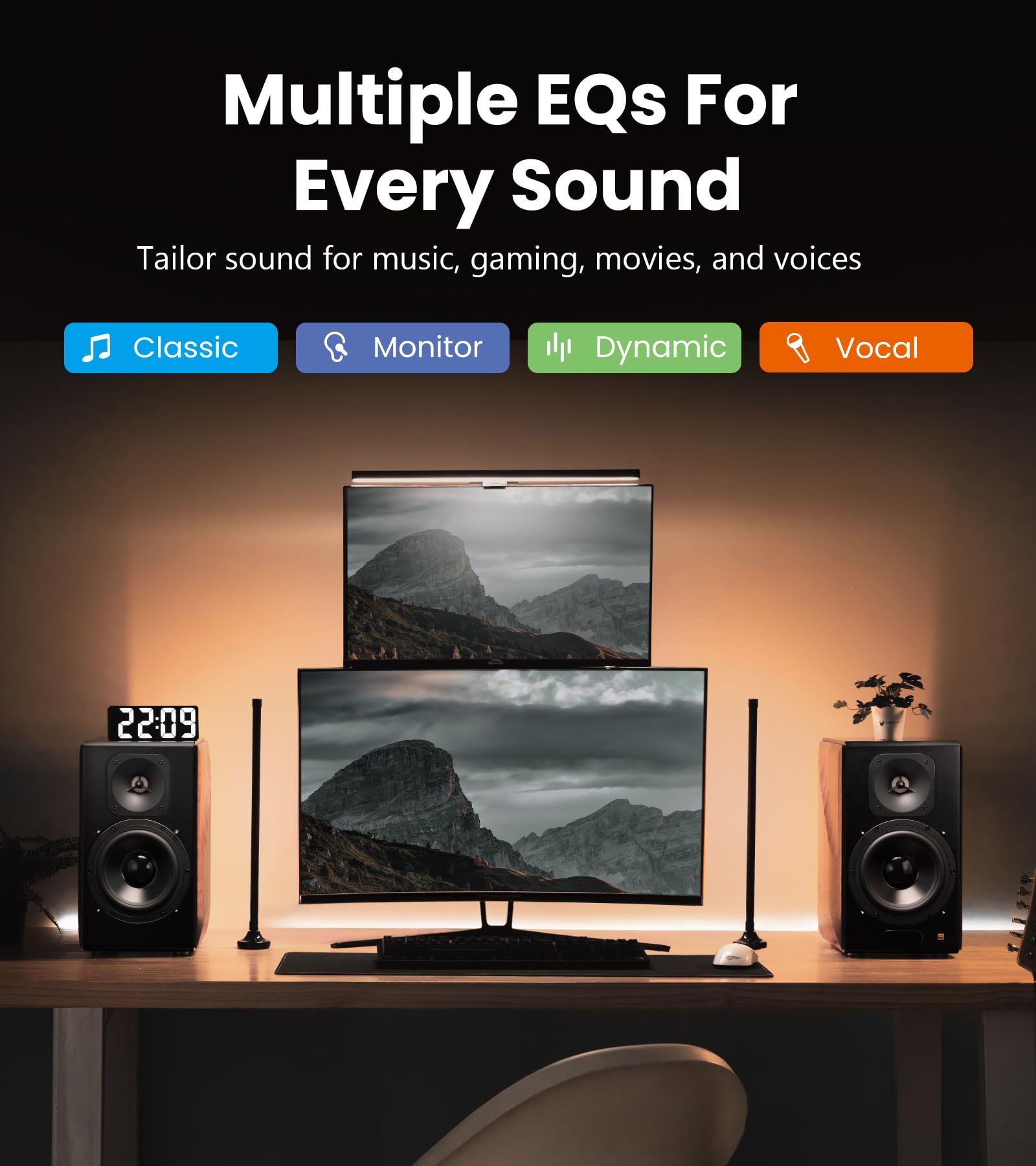 Hi-Res Powered Bookshelf Speakers with Bluetooth & Planar Magnetic Tweeters