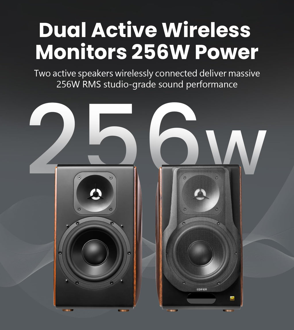 Hi-Res Powered Bookshelf Speakers with Bluetooth & Planar Magnetic Tweeters