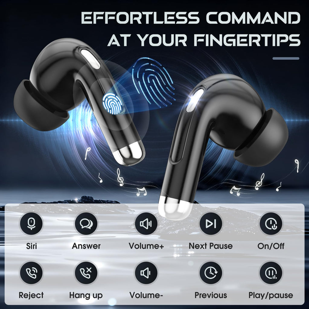 Wireless Earbuds with Smart Touch Screen & Noise Cancellation