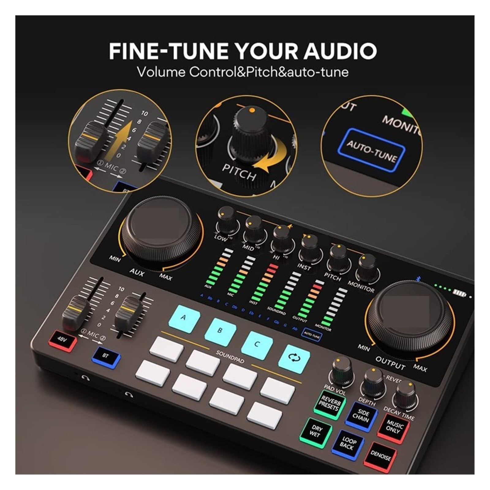Podcast Audio Interface & Condenser Microphone Recording Kit