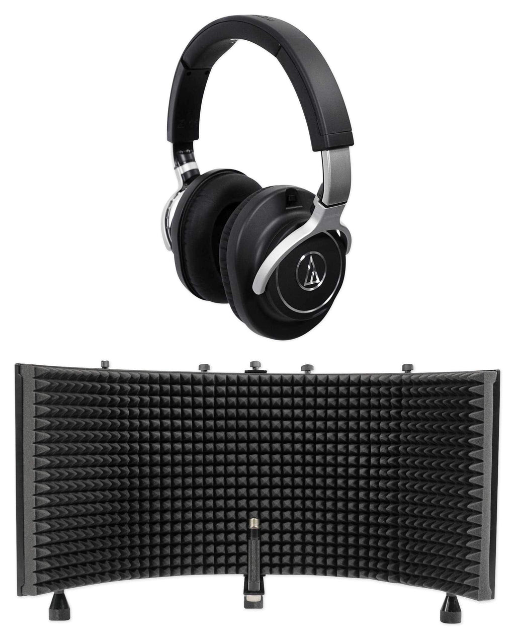 Closed-Back Professional Monitor Headphones Bundle with Mic Isolation Shield