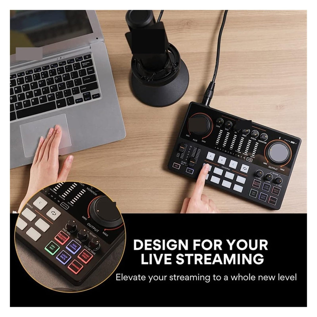 Podcast Audio Interface & Condenser Microphone Recording Kit
