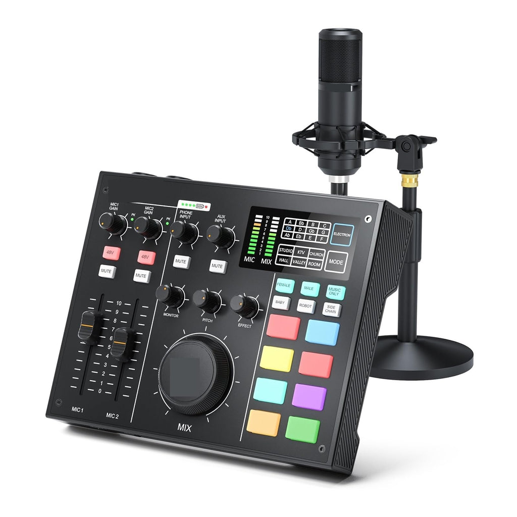 Professional Podcast Microphone & Audio Interface Kit for Recording & Streaming