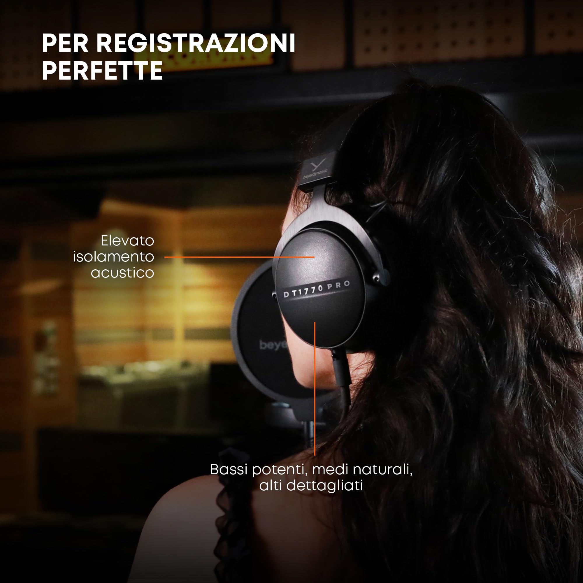 Closed-Back Studio Monitor Headphones with Detachable Cables