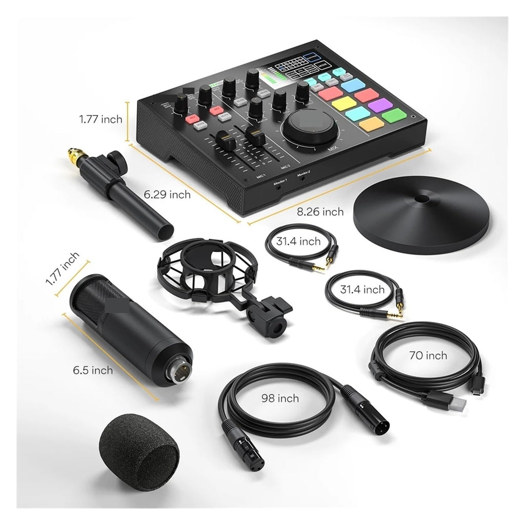 Professional Podcast Microphone & Audio Interface Kit for Recording & Streaming