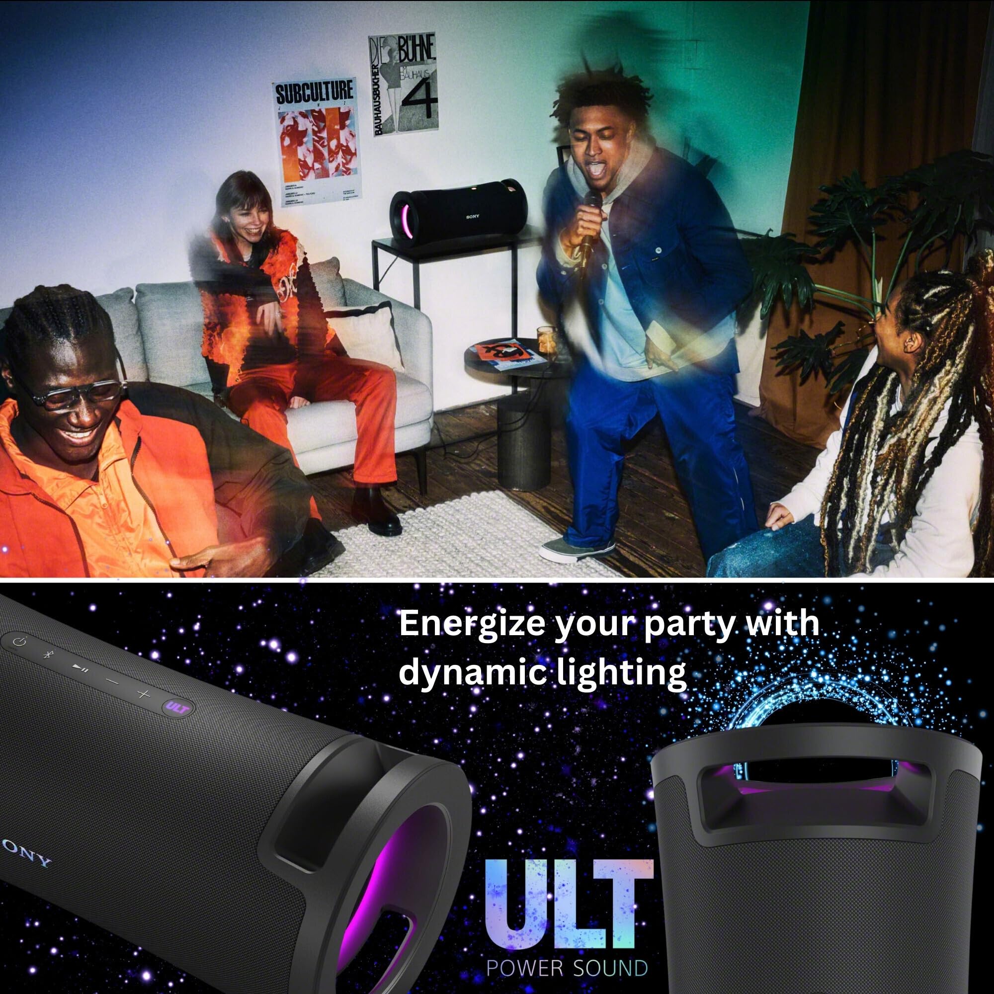Wireless Portable Speaker Pair with Bluetooth & Expressive Lighting