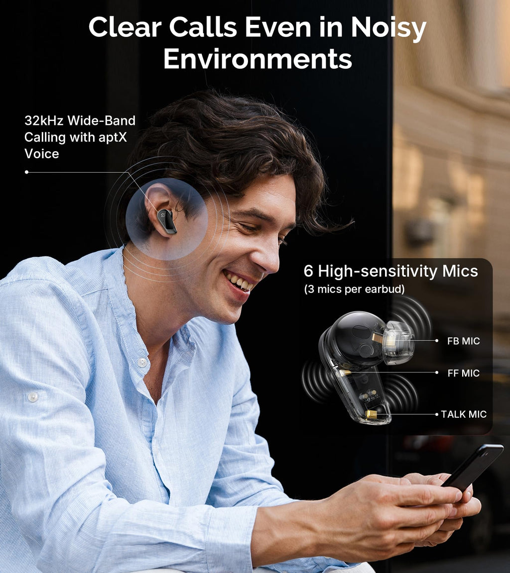 Planar Magnetic Wireless Earbuds with ANC & Hi-Res Audio
