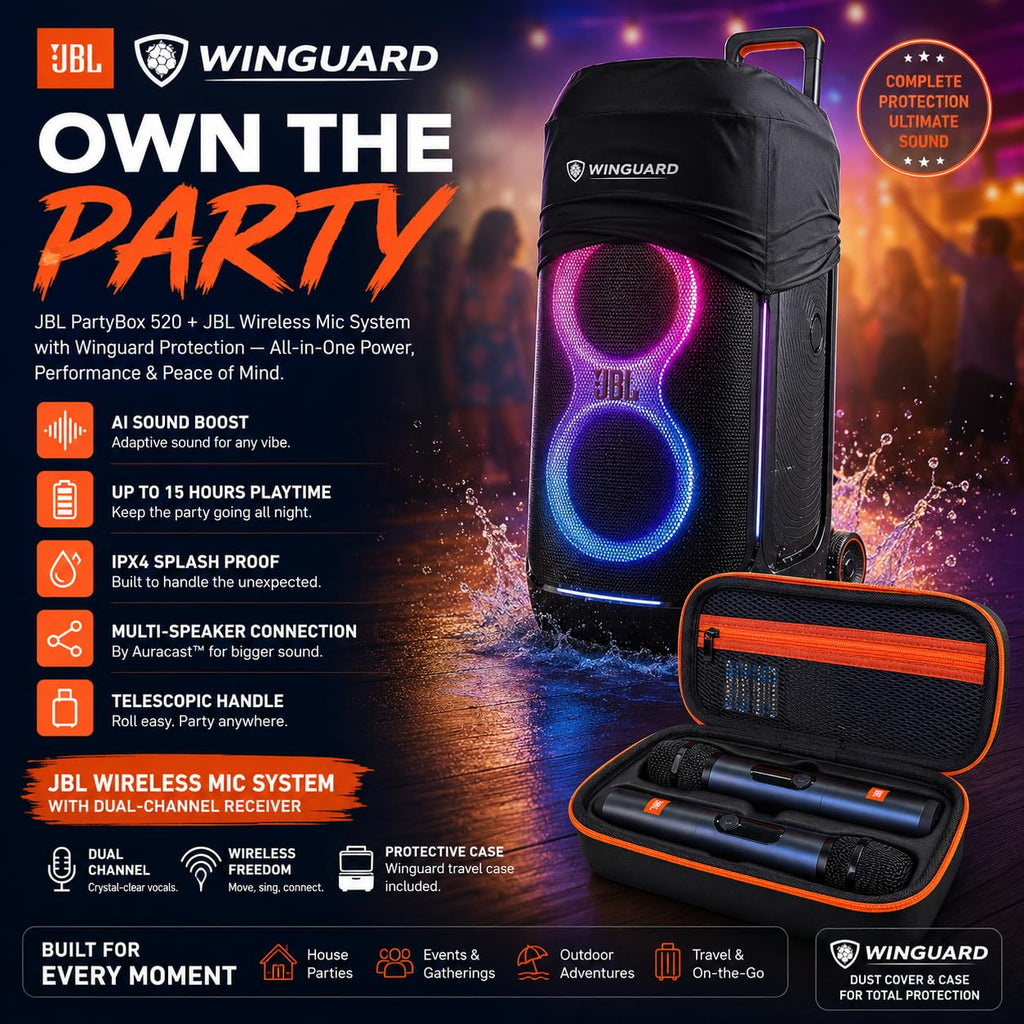Portable Battery-Powered Party Speaker with AI Sound Boost & 15-Hour Playtime