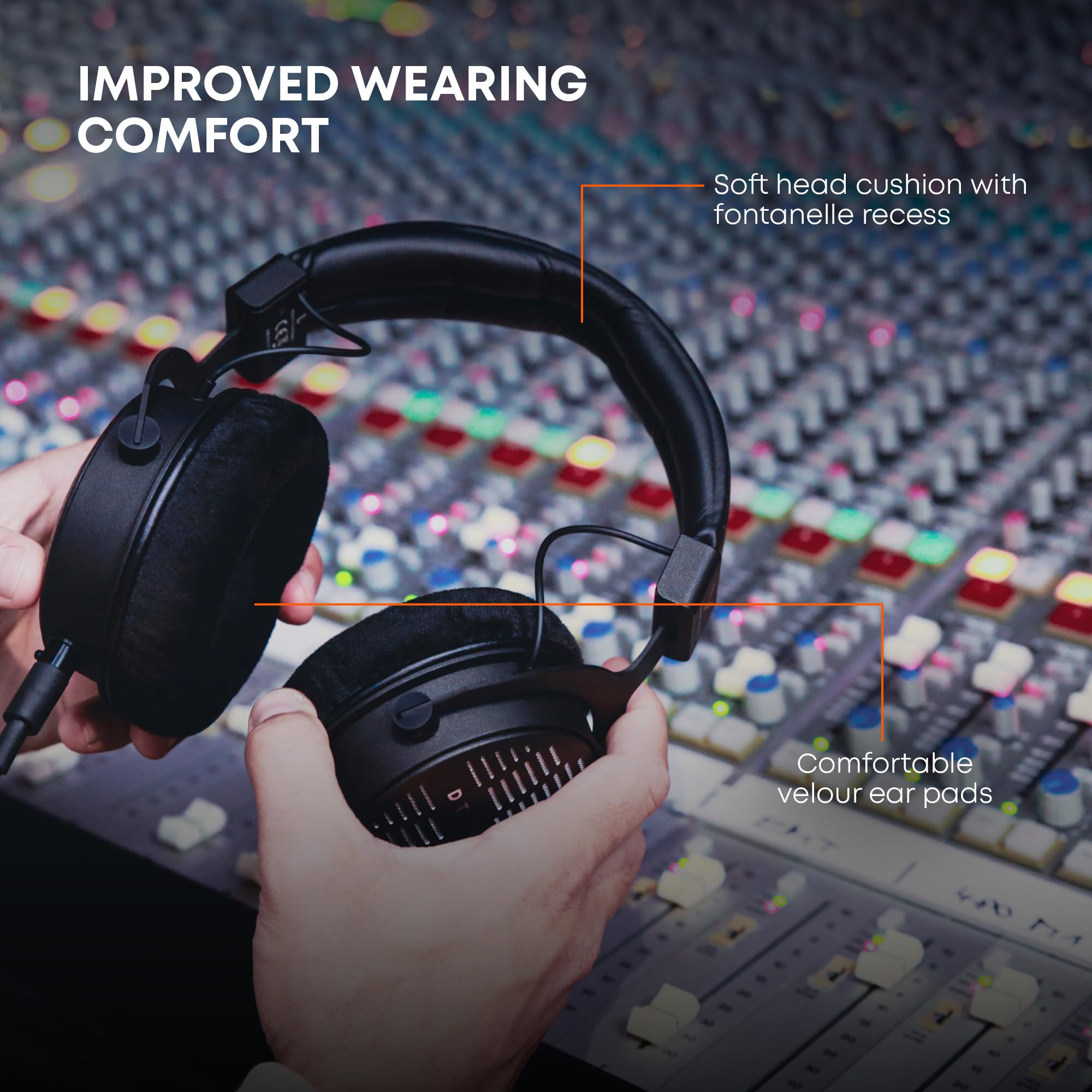Open-Back Studio Monitor Headphones for Mixing & Audiophile Listening