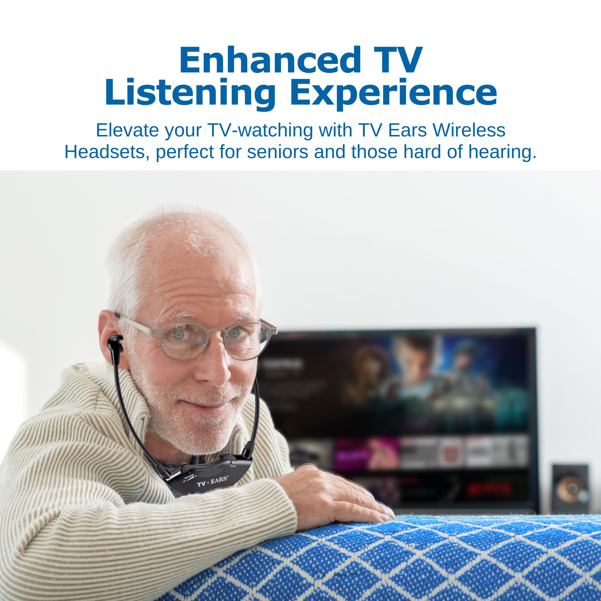 Analog Wireless TV Headset System with Earbud Tips