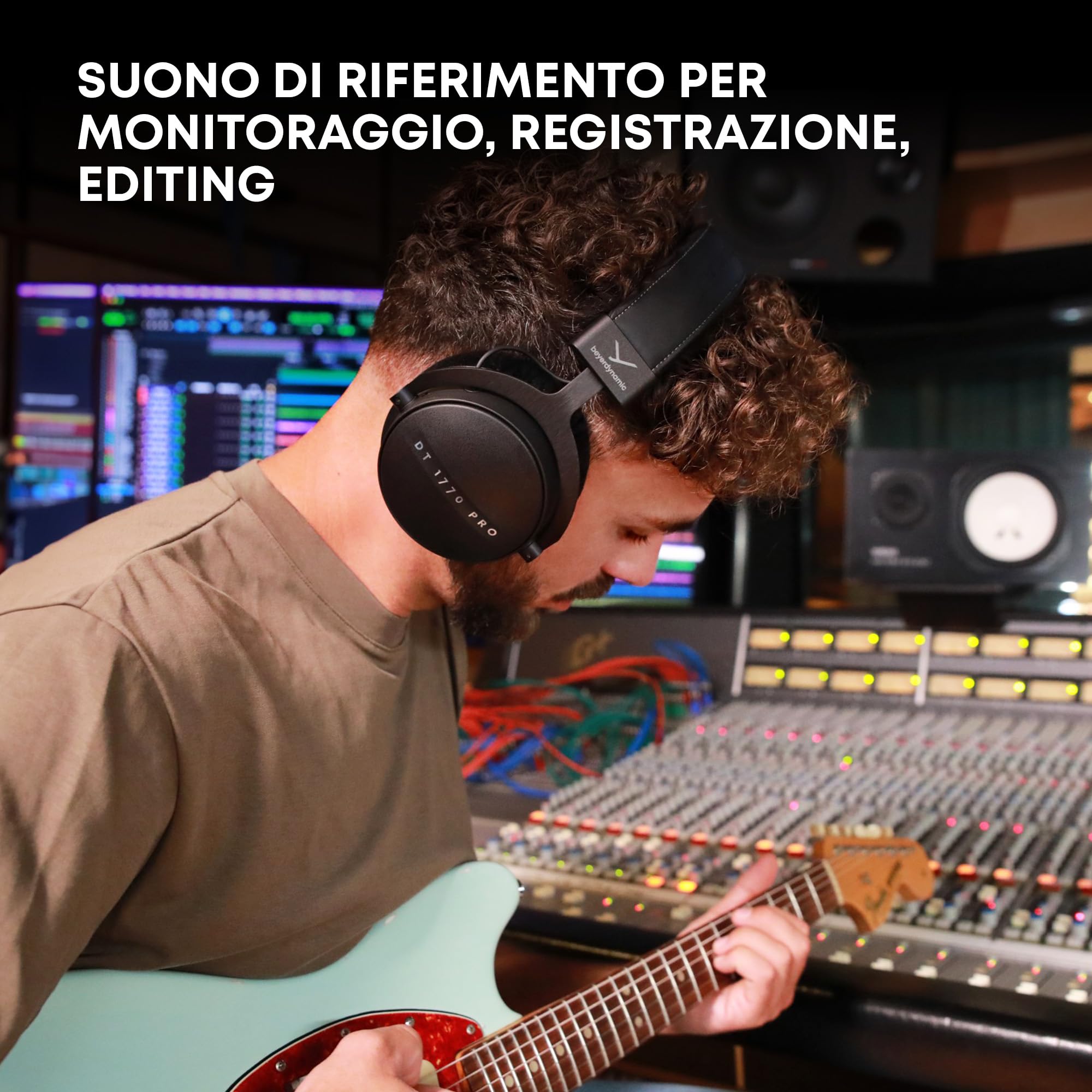 Closed-Back Studio Monitor Headphones with Detachable Cables