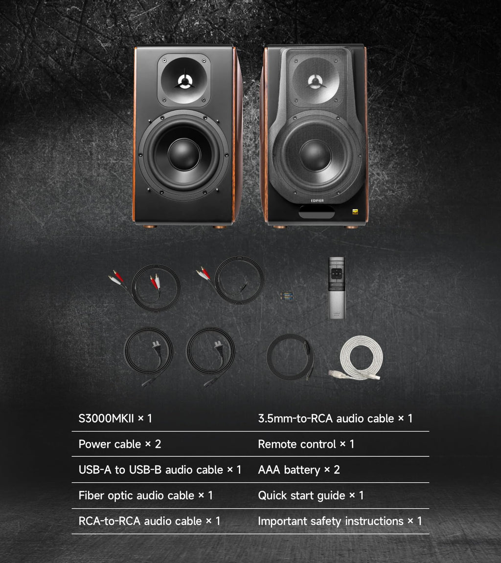 Hi-Res Powered Bookshelf Speakers with Bluetooth & Planar Magnetic Tweeters